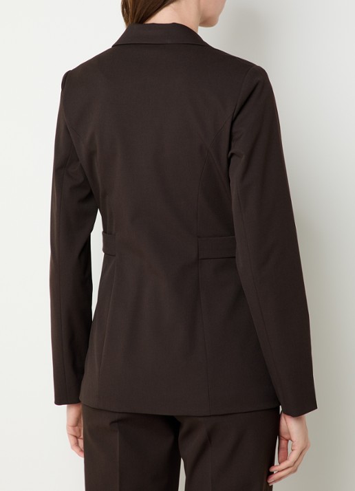 NIKKIE Oxford blazer met klepzakken - achterkant 4 donkerbruin