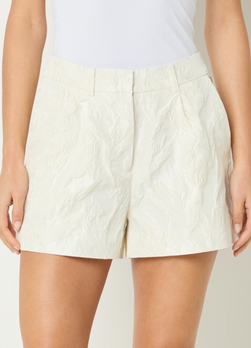 NIKKIE Pamona high waist straight fit korte broek met steekzakken