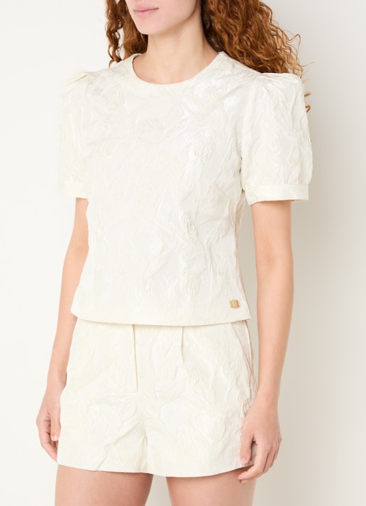NIKKIE Panoma top met 3D print en glazende finish