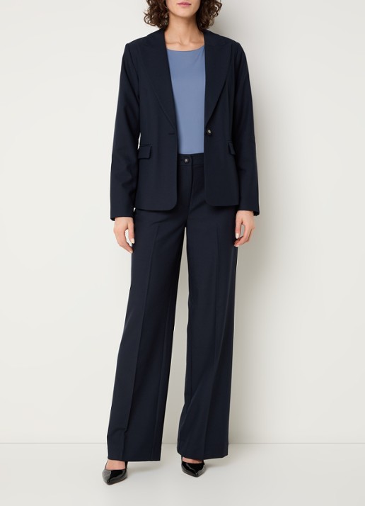 NIKKIE Parisa blazer met klepzakken - voorkant 2 donkerblauw