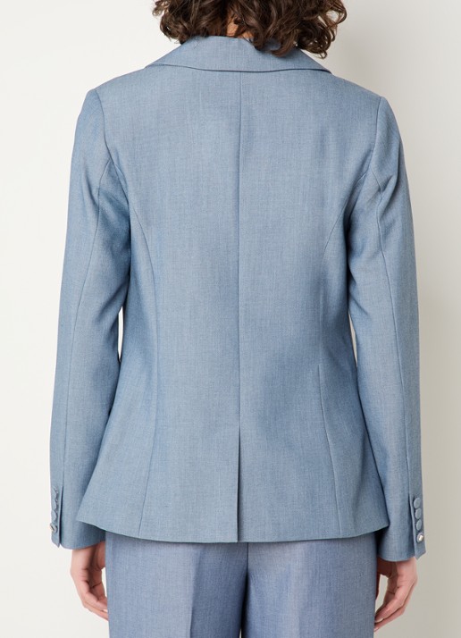 NIKKIE Parisa blazer met klepzakken - achterkant 3 staalblauw