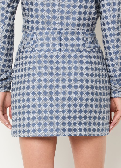 NIKKIE Parole minirok met logoprint - achterkant 4 staalblauw