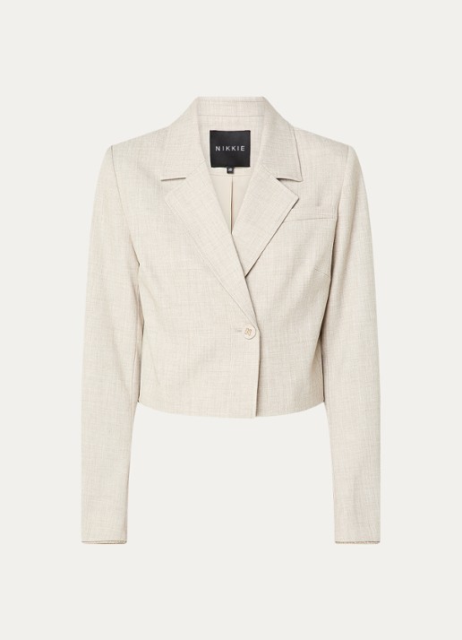 NIKKIE Pateete cropped blazer - voorkant 2 beige