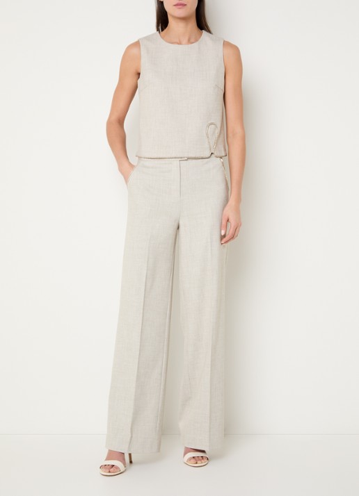NIKKIE Pateete mouwloze top met strass - voorkant 4 creme