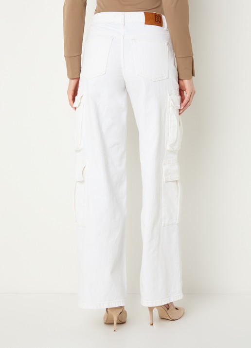 NIKKIE Patras high waist straight leg jeans met gekleurde wassing - achterkant wit