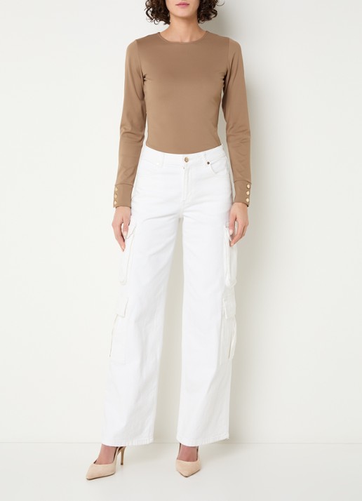 NIKKIE Patras high waist straight leg jeans met gekleurde wassing - voorkant 3 wit