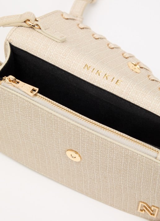 NIKKIE Paxing Lace-Up schoudertas met verstelbare schouderriem - detail 2 creme