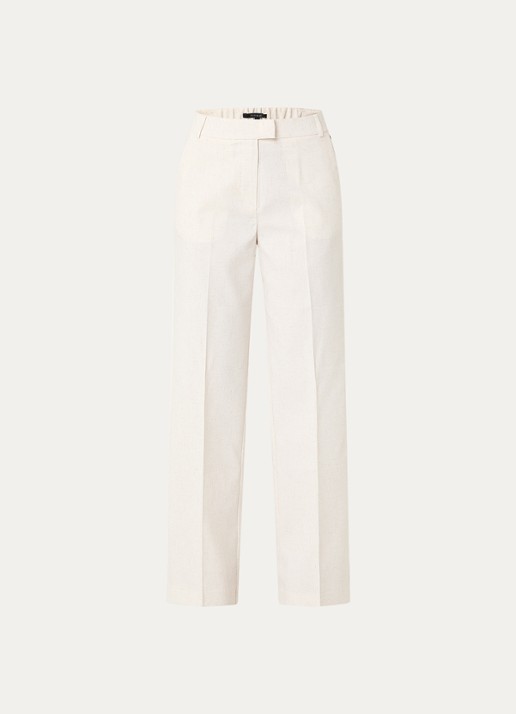 NIKKIE Payette high waist loose fit pantalon in linnenblend - voorkant 3 creme