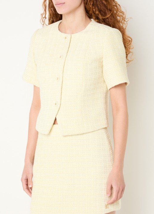 NIKKIE Perth blazer in wolblend met tweed-look