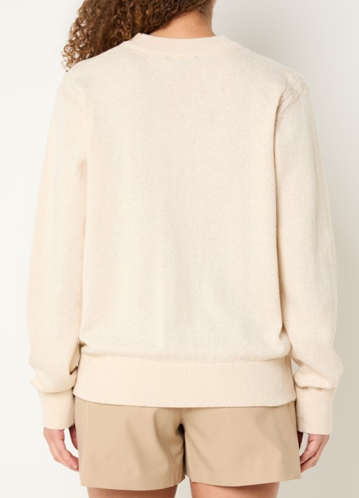 NIKKIE Pesaro fijngebreide trui in wolblend met lurex - achterkant creme