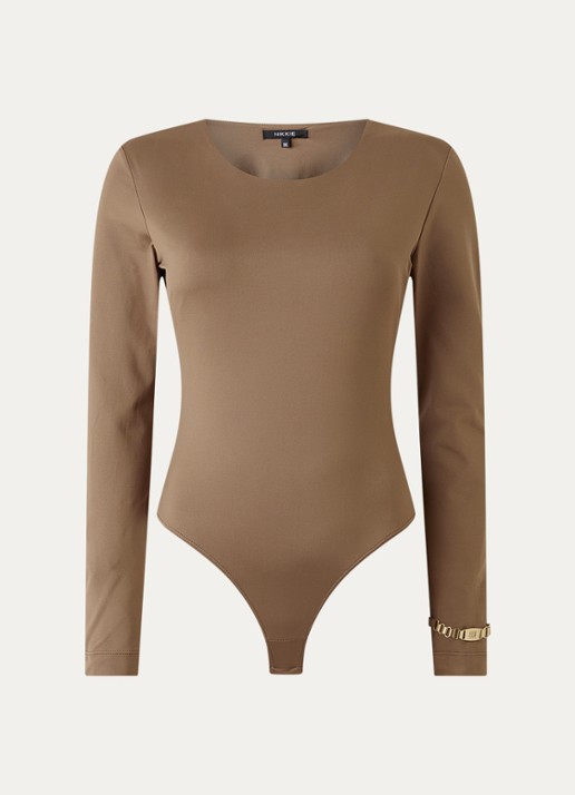 NIKKIE Pinole body met ronde hals - voorkant lichtbruin
