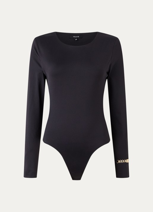 NIKKIE Pinole body met ronde hals - voorkant 2 zwart