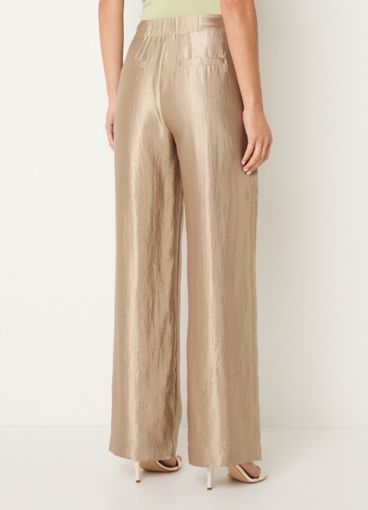 NIKKIE Polarmar high waist straight fit pantalon met steekzakken - achterkant zand