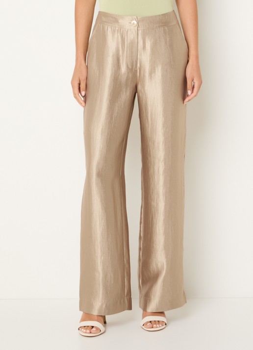 NIKKIE Polarmar high waist straight fit pantalon met steekzakken - detail 4 zand