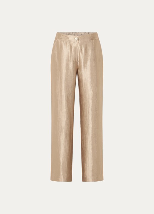 NIKKIE Polarmar high waist straight fit pantalon met steekzakken - voorkant 2 zand