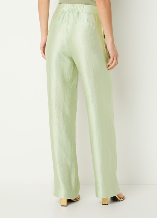 NIKKIE Polarmar high waist straight fit pantalon met steekzakken - achterkant 4 lichtgroen