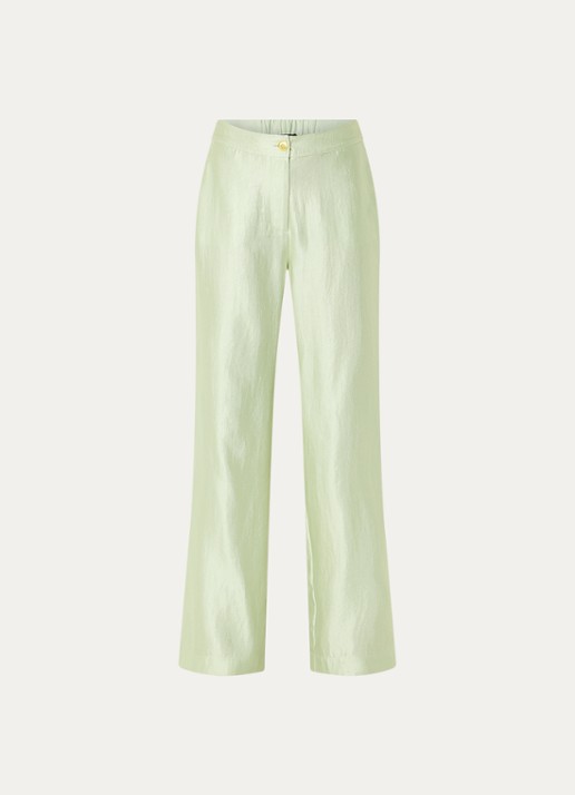 NIKKIE Polarmar high waist straight fit pantalon met steekzakken - voorkant lichtgroen