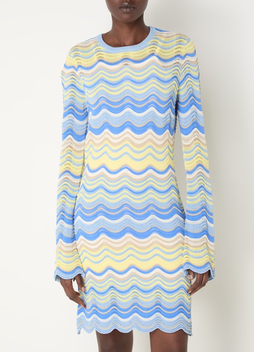 NIKKIE Quero grofgebreide mini jurk met ingebreid patroon