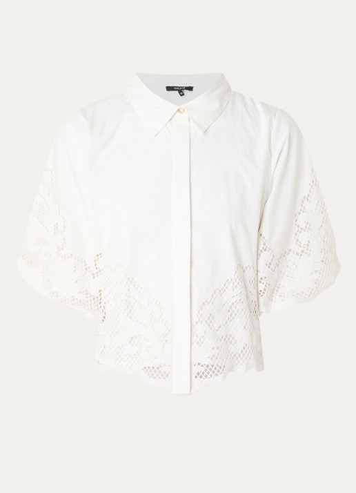 NIKKIE Rabano blouse met broderie - voorkant 3 wit