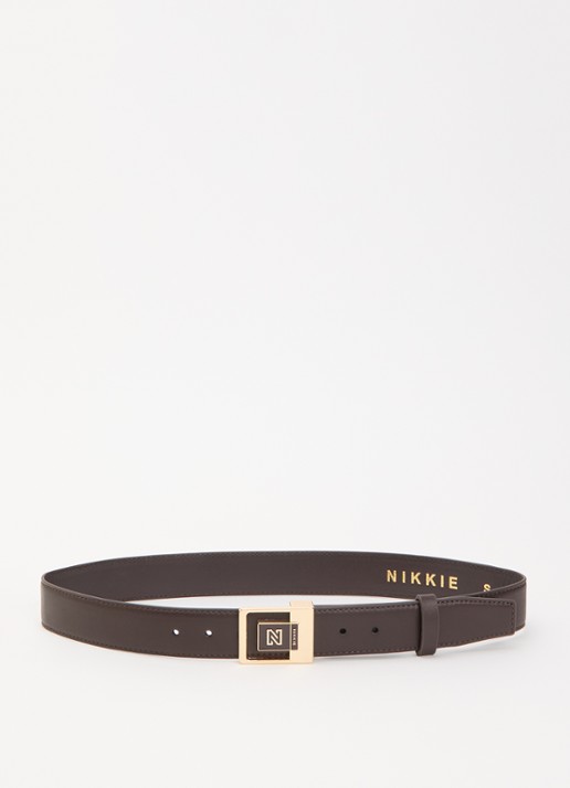 NIKKIE Rafiza riem van leer met logo