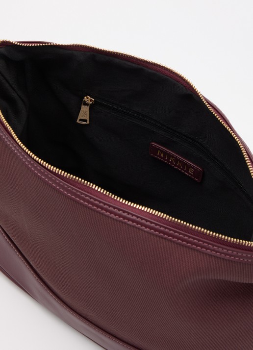 NIKKIE Raisen schoudertas met logo - detail 3 bordeauxrood