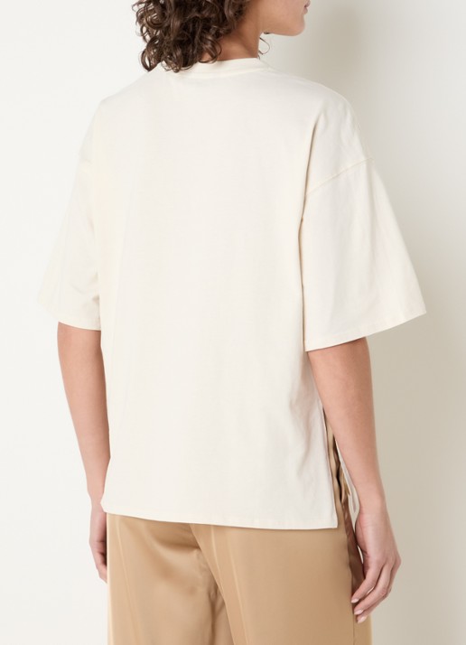 NIKKIE Ramsgate T-shirt met logo - achterkant 3 creme