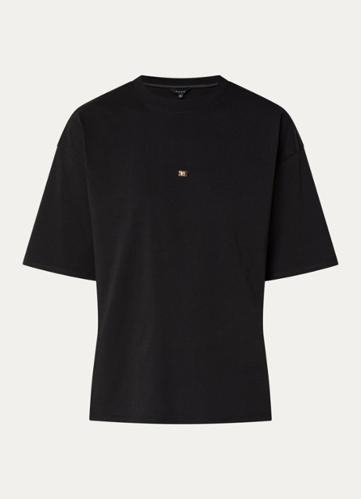 NIKKIE Ramsgate T-shirt met logo - voorkant 2 zwart