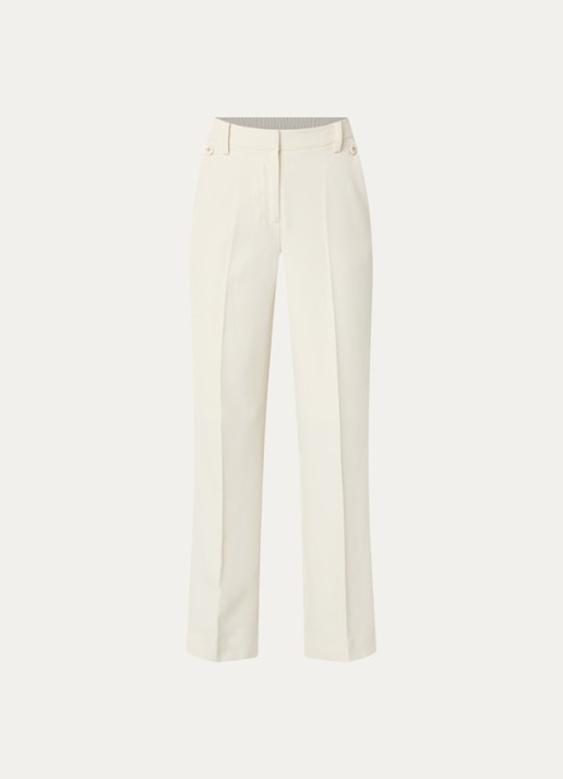 NIKKIE Reims high waist straight fit pantalon met steekzakken - voorkant 2 creme