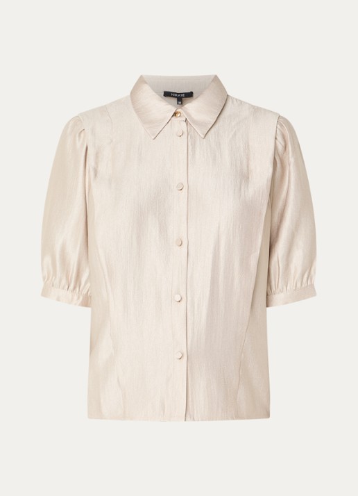 NIKKIE Relizane blouse met plooidetail - voorkant lichtoranje