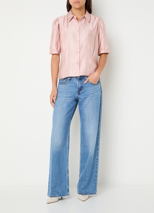 NIKKIE Relizane blouse met plooidetail - voorkant 2 roze