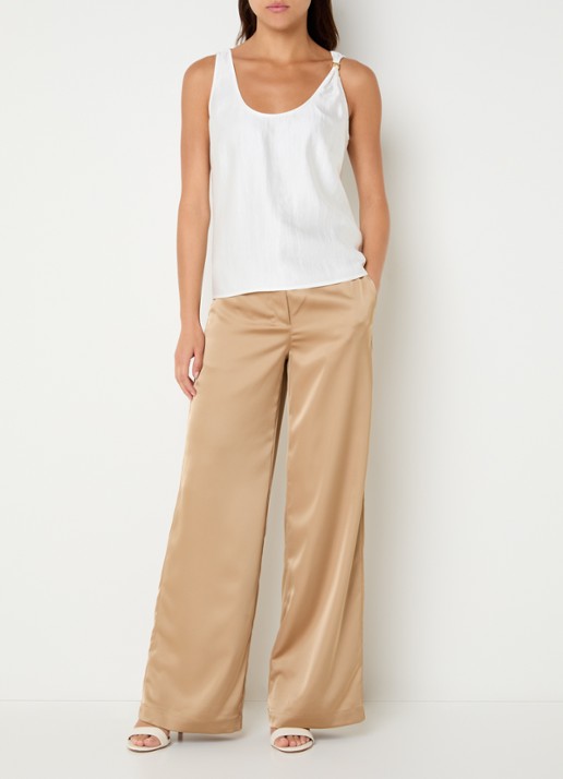 NIKKIE Relizane top met metallic finish - voorkant 3 wit