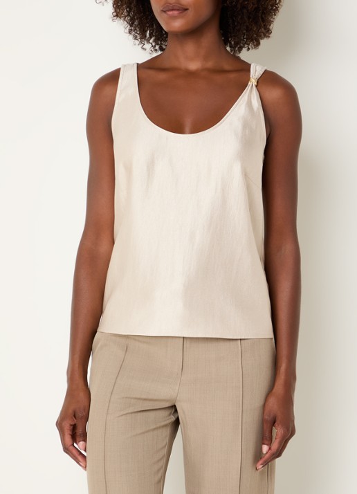 NIKKIE Relizane top met metallic finish - detail 3 beige