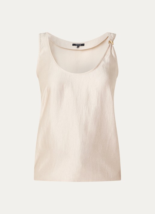 NIKKIE Relizane top met metallic finish - voorkant beige