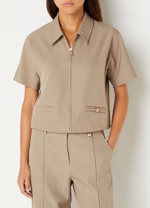NIKKIE Reno cropped blouse - detail 3 zand