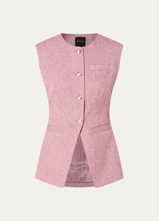 NIKKIE Reza gilet met tweed-look