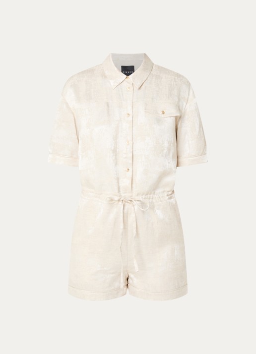 NIKKIE Rialto loose fit playsuit met jacquard dessin en strikceintuur