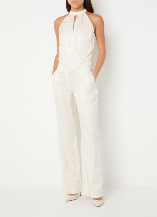 NIKKIE Rialto straight fit jumpsuit met jacquard dessin
