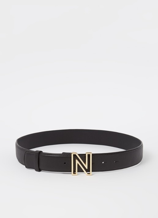 NIKKIE Riem van lamsleer met logo