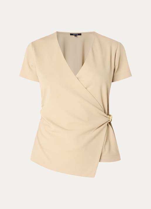 NIKKIE Rimini top met V-hals - voorkant 3 creme