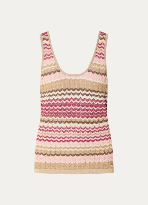 NIKKIE Rio top met metallic finish - voorkant 2 beige