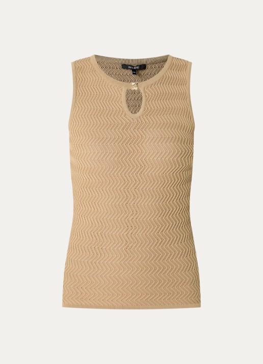 NIKKIE Riom top met structuur - voorkant camel
