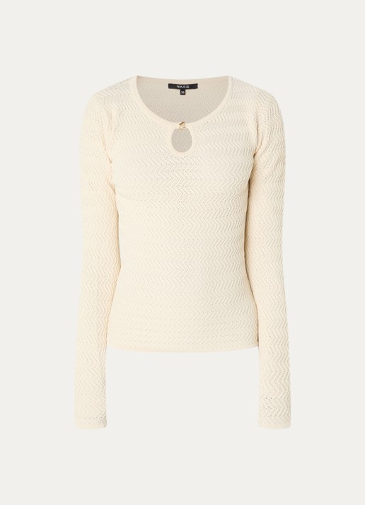 NIKKIE Riom top met structuur - voorkant creme
