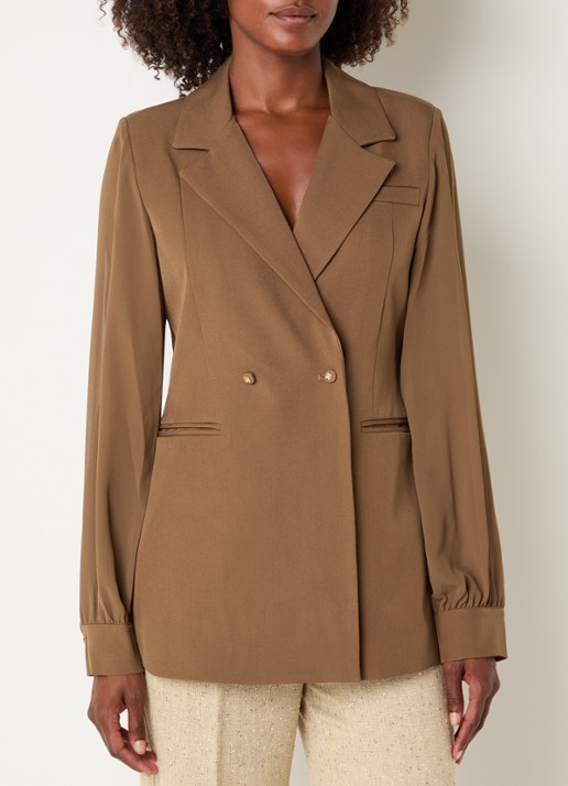 NIKKIE Rioverde blazer met paspelzakken - detail 3 hazelnootbruin