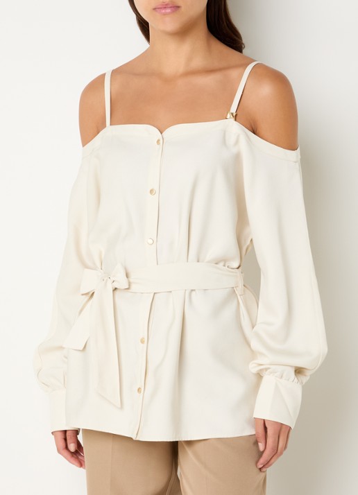 NIKKIE Riva blouse met strikceintuur