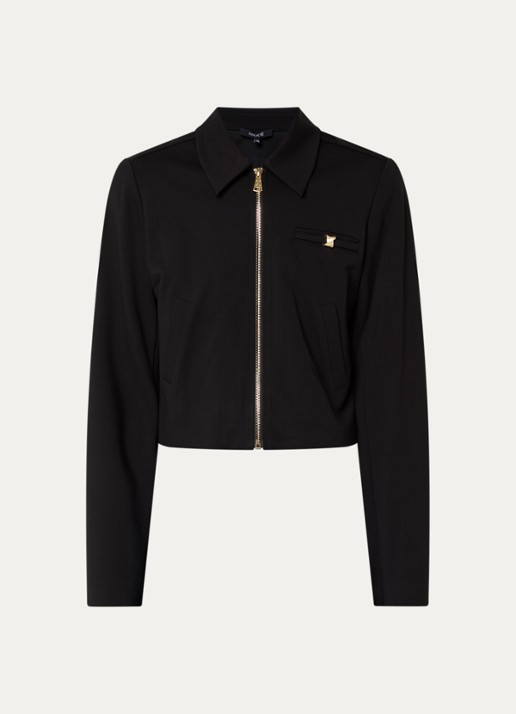 NIKKIE Rivello cropped jack met steekzakken - voorkant zwart
