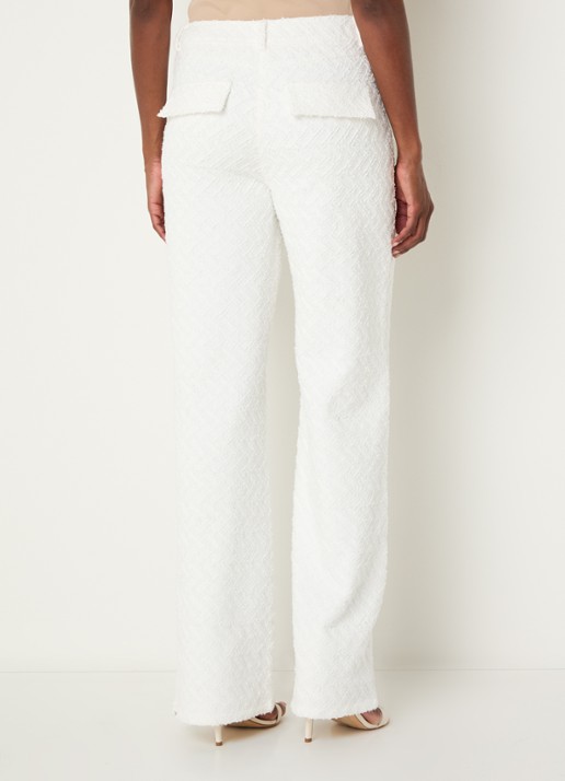 NIKKIE Rosetta mid waist straight leg jeans met gekleurde wassing - achterkant 5 wit