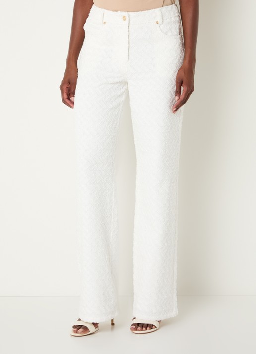 NIKKIE Rosetta mid waist straight leg jeans met gekleurde wassing - detail 3 wit