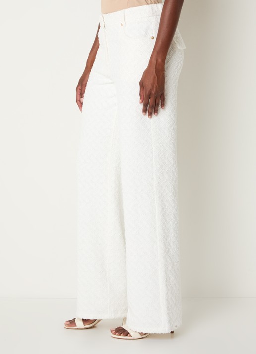 NIKKIE Rosetta mid waist straight leg jeans met gekleurde wassing - detail 4 wit