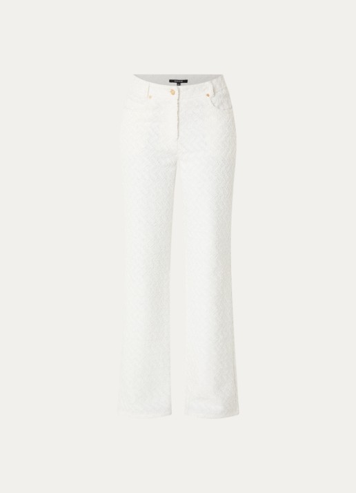NIKKIE Rosetta mid waist straight leg jeans met gekleurde wassing - voorkant wit