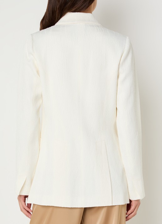 NIKKIE Roseville double-breasted blazer met opgestikte zakken - achterkant gebroken wit